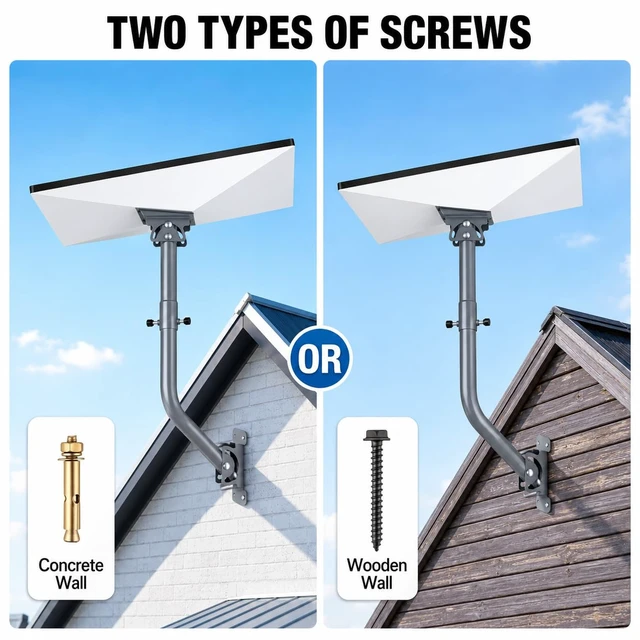 Alt view image 5 of 7 - Starlink Mount for Standard 4/4X & Gen 3 V3, 360° Adjustable Wall Roof Pole Kit with Aluminum Pipe Adapter, Heavy-Duty Stainless Steel, Weather-Resistant Outdoor Bracket