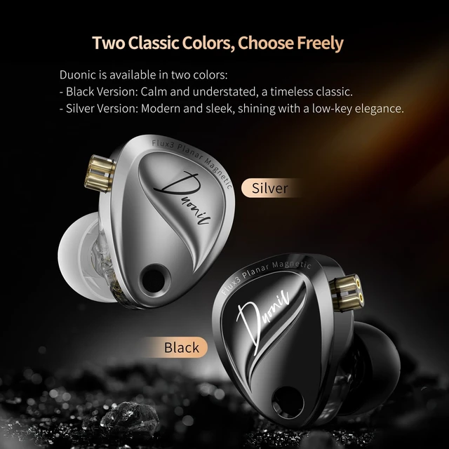 Alt view image 7 of 7 - Duonic in-Ear Monitor, Planar Magnetic + Dynamic Dual Driver IEM N52 Triple Magnets Planar Drive, HiFi Deep Bass Headphones Comfort-fit Noise Isolating IEM for Musician (Nomic, Classic)