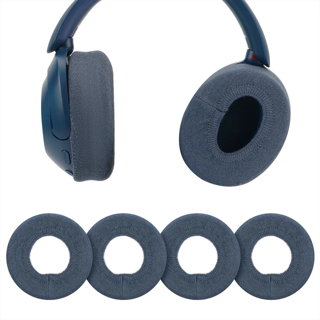 Alt view image 4 of 6 - Knit Headphone Earcup Covers, 2 Pairs, Blue, 8-11 cm Earpads SGS Safety Certified, Skin-Friendly Non-Toxic Knit, Washable, Guards Against Sweat, Moisture And Dust, Easy On/Off