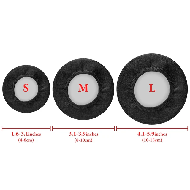 Alt view image 3 of 7 - 2 Pairs Stretch Knit Over-Ear Earcup Covers, Black, Fits 8-10 cm Machine Washable, Cable Hole, Protects Ear Pads From Sweat And Oils, SGS Certified, 2 Pairs Included, May Cover Controls