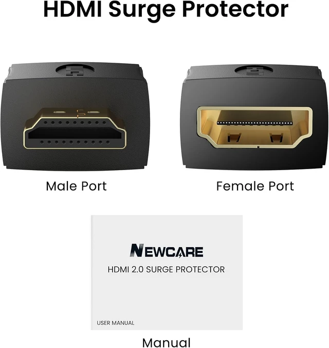 Alt view image 6 of 6 - HDMI Surge Protector, ESD and Surge Protection Adapter, 4K@60Hz HDMI 2.0 Mini Portable HDMI Protector Supports HDCP 2.2 for TV, PS5, Xbox, Monitor and Home Theater Devices5 Pack