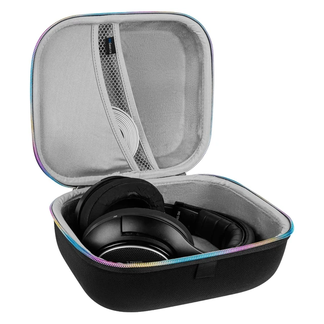 Alt view image 3 of 6 - Shield Headphones Case Compatible with Sennheiser HD400PRO, HD560S, HD598, HD 599SE, HD280PRO, HD 600, Replacement Hard Shell Travel Carrying Bag with Cable Storage (Black)
