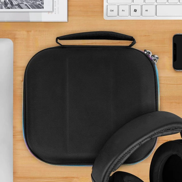Alt view image 6 of 6 - Shield Headphones Case Compatible with Sennheiser HD400PRO, HD560S, HD598, HD 599SE, HD280PRO, HD 600, Replacement Hard Shell Travel Carrying Bag with Cable Storage (Black)