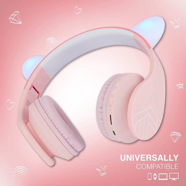 Alt view image 6 of 7 - Bluetooth Headphones for Kids, Wireless Foldable Headphones Over Ear, Headphone with Microphone, 85DB Volume Limit, Wireless and Wired Headset with Micro SD, FM for Cellphones, Tablets, PC