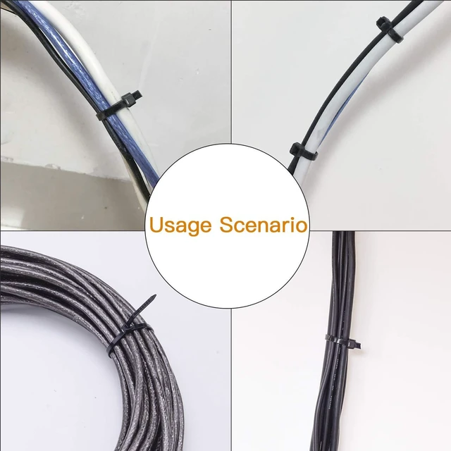 Alt view image 6 of 6 - Cable Ties 8 Inch Heavy Duty Zip Ties with 120 Pounds Tensile Strength for Multi-Purpose Use, Self-Locking UV Resistant Nylon Tie Wraps, Indoor and Outdoor Tie Wire.120 Pcs Black