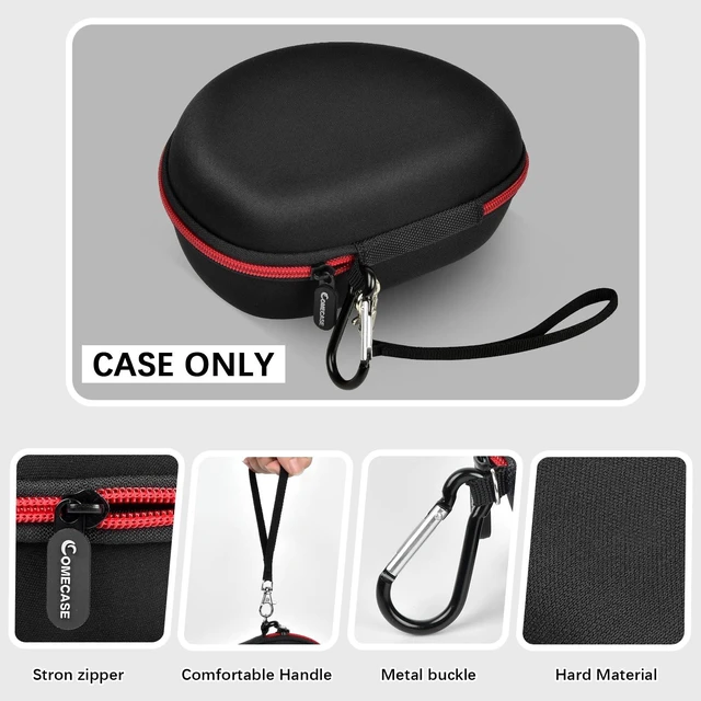 Alt view image 3 of 7 - Hard Headphone Case for Beats Solo 4 3 2 & Studio Pro Extra-Large Protective Shell for Foldable On-Ear Headsets, Storage for Students, Commuters, Home and Travel - Inner Red