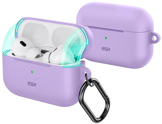 Main image of for AirPods Pro 2 Case, Magnetic Lid, Cloud Series, Purple Compatible with AirPods Pro 2nd/1st Case (2023/2022/2019), (USB-C/Lightning Cable), Full Drop Protection Cover with Carabiner