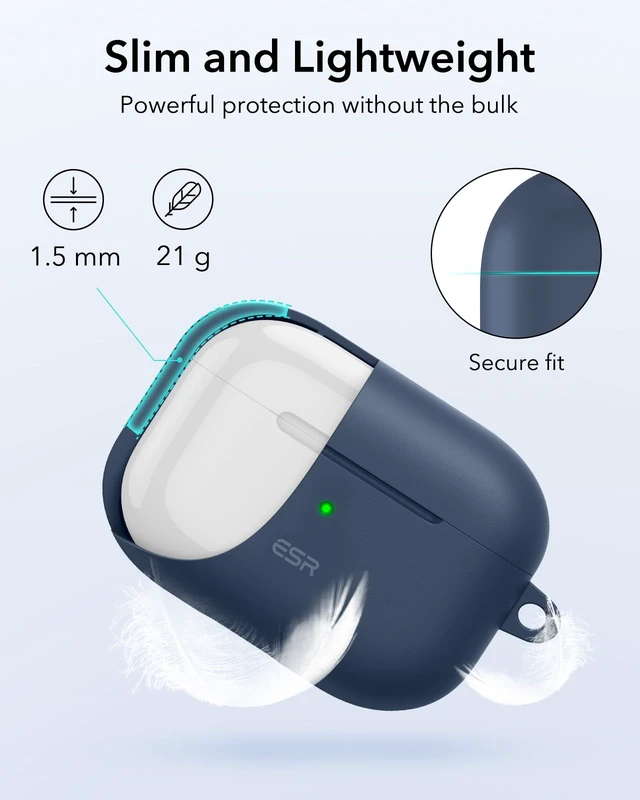 Alt view image 5 of 7 - for AirPods Pro 2 Case, Magnetic Lid, Cloud Series, Blue Compatible with AirPods Pro 2nd/1st Case (2023/2022/2019), (USB-C/Lightning Cable), Full Drop Protection Cover with Carabiner