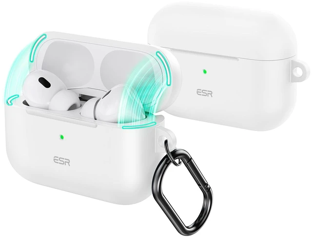 Main image of for AirPods Pro 2 Case, Magnetic Lid, Cloud Series, White Compatible with AirPods Pro 2nd/1st Case (2023/2022/2019), (USB-C/Lightning Cable), Full Drop Protection Cover with Carabiner