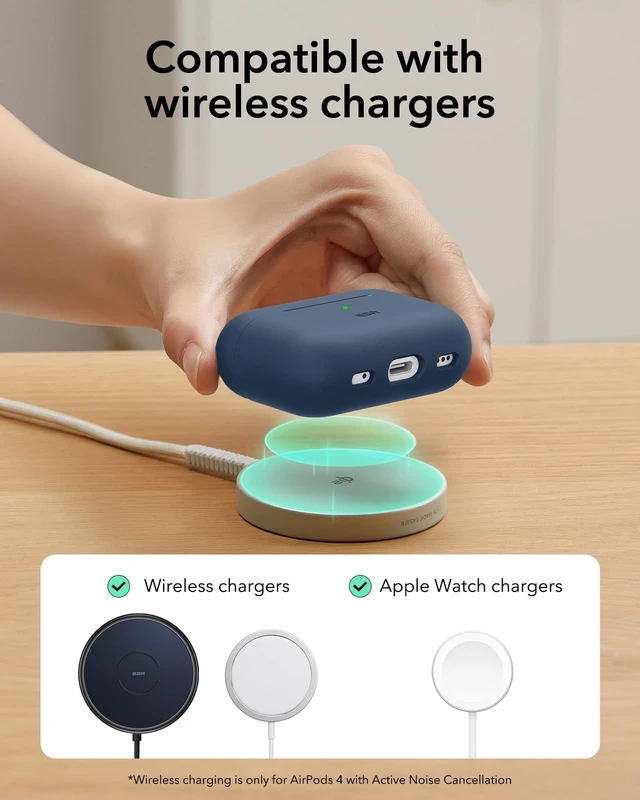 Alt view image 7 of 7 - for AirPods Pro 2 Case, Magnetic Lid, Cloud Series, Blue Compatible with AirPods Pro 2nd/1st Case (2023/2022/2019), (USB-C/Lightning Cable), Full Drop Protection Cover with Carabiner