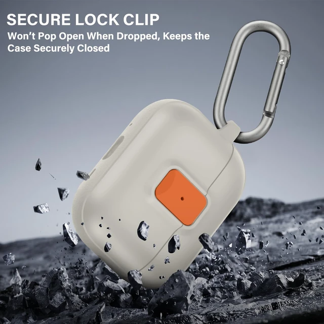 Alt view image 3 of 7 - for AirPods Pro 3 Case with Drop-Proof Lock Design (Starlight) Anti-Scratch Shockproof Slim Protective Cover Compatible with Apple AirPods Pro 3rd Generation