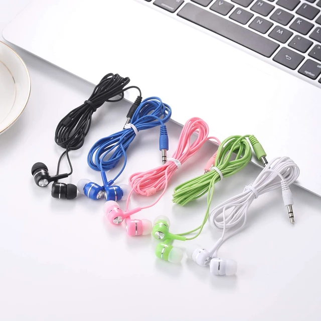 Alt view image 7 of 7 - Bulk Earbuds Headphones 10 Pack Multi Colored for School Classroom Students Kids Child Teen-Multicolor