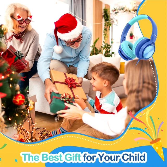 Alt view image 7 of 7 - Kids Headphones USB Type C for School Travel with Mic Upgrade USB-C&3.5mm Jack,Safe Volume 94dB,HD Stereo Sound Foldable On-Ear Headphones for Boys/Girls/Students/Tablet/Blue