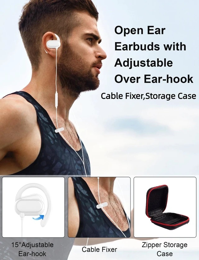 Alt view image 2 of 7 - Open Ear USB C Headphones Wired Earbuds Earphone with Over Ear Hook for Samsung Galaxy S26 S25 Ultra S24,Type C Corded Headset with Mic Volume Control for iPhone 18 Pro Max 17 16 15