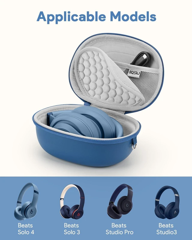 Alt view image 2 of 7 - Case for Beats Studio Pro/Solo 4/Solo 3/Studio3 On-Ear Headphones Portable Travel Hard Shell Storage Bag