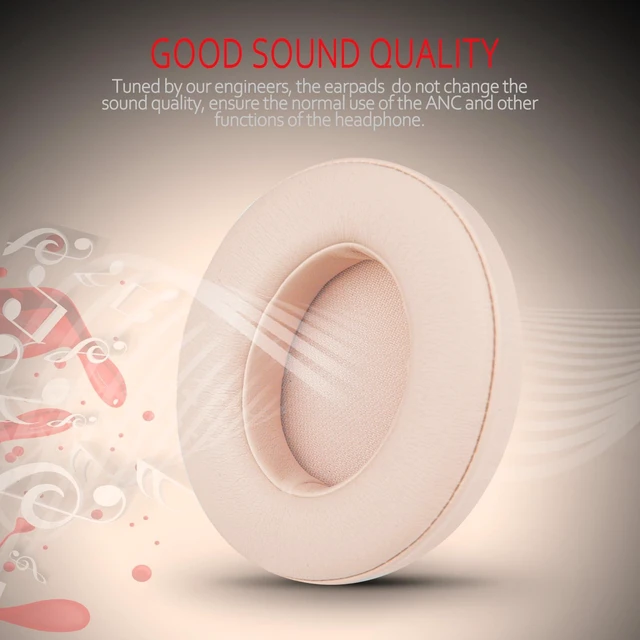 Alt view image 4 of 6 - Earpads Replacement for Beats Studio 3 Wireless, Compatible with Beats Studio 2 & 3 Wired/Wireless/Model B0501/Model B0500 Headphone, Protein Leather & Memory Foam, Satin Gold
