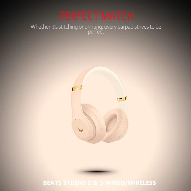 Alt view image 6 of 6 - Earpads Replacement for Beats Studio 3 Wireless, Compatible with Beats Studio 2 & 3 Wired/Wireless/Model B0501/Model B0500 Headphone, Protein Leather & Memory Foam, Satin Gold