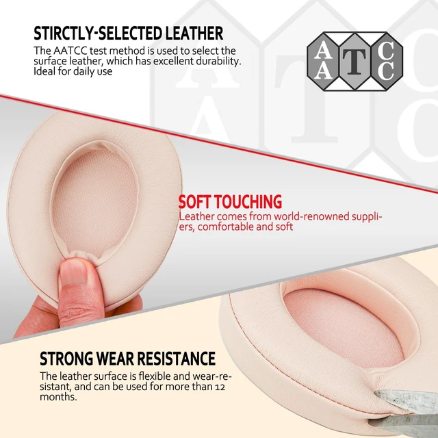Alt view image 5 of 6 - Earpads Replacement for Beats Studio 3 Wireless, Compatible with Beats Studio 2 & 3 Wired/Wireless/Model B0501/Model B0500 Headphone, Protein Leather & Memory Foam, Satin Gold