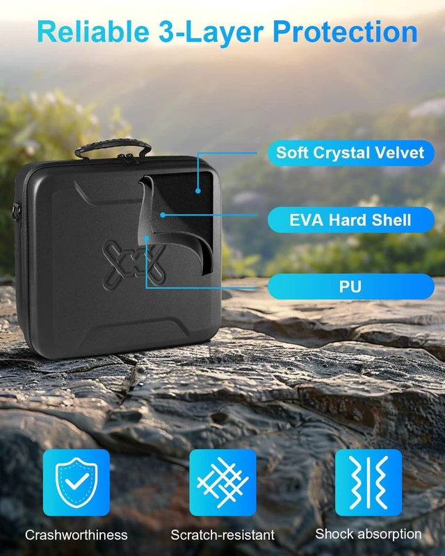 Alt view image 2 of 7 - Carrying Case for Starlink Mini - Starlink Mini Accessories Lightweight Travel Case, Splash-Resistant & Shockproof EVA Protective Cover with Shoulder Strap, Portable Hard Bag for Travel, Black