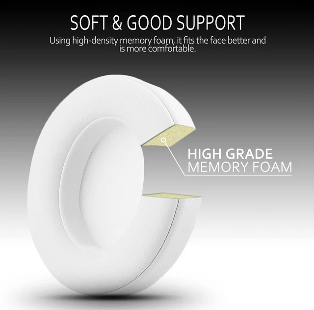 Alt view image 3 of 6 - Replacement Ear Pads for Beats Studio 3 & Studio 2, Upgraded Beats Studio 3 Replacement Parts and Beats Headphones Accessories, Compatible with B0500 B0501 Wired/Wireless Models, White