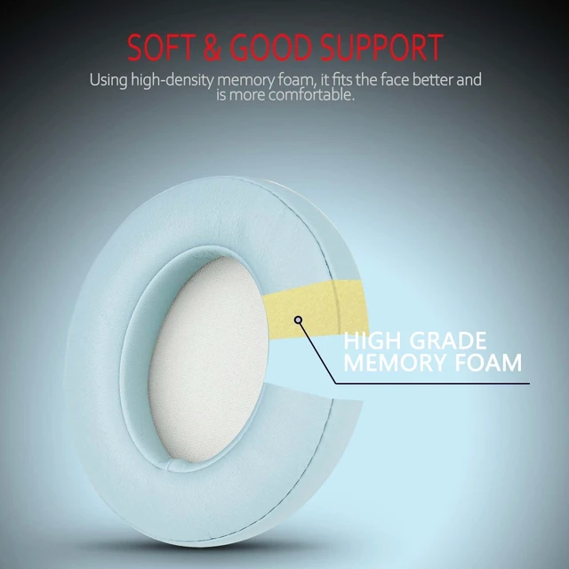 Alt view image 2 of 6 - Replacement Ear Pads for Beats Studio 3 & Studio 2, Upgraded Beats Studio 3 Replacement Parts and Beats Headphones Accessories, Compatible with B0500 B0501 Wireless Models,Crystal Blue