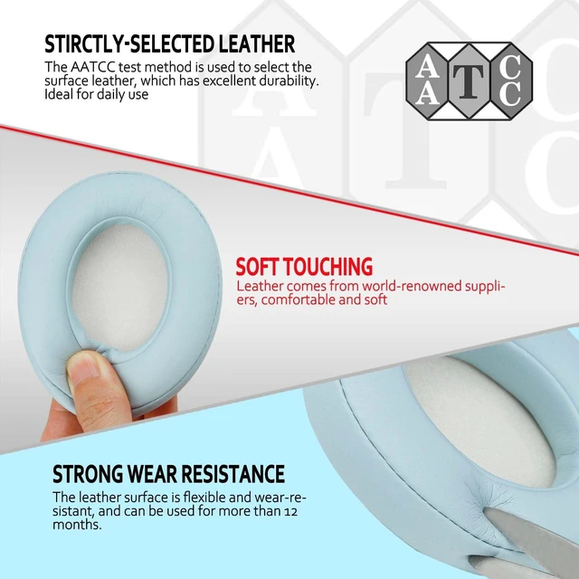 Alt view image 5 of 6 - Replacement Ear Pads for Beats Studio 3 & Studio 2, Upgraded Beats Studio 3 Replacement Parts and Beats Headphones Accessories, Compatible with B0500 B0501 Wireless Models,Crystal Blue