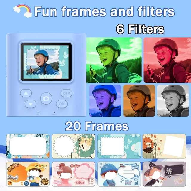 Alt view image 6 of 7 - Kids Camera Instant Print for 3-12 Year Olds, HD Digital Instant Print Camera for Boys & Girls, Ideal Christmas Birthday Gift with 32GB SD Card, Easy to Use