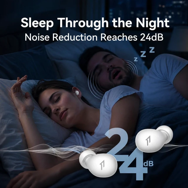 Alt view image 2 of 6 - Noise Cancelling Earbuds for Sleep, Mini Sleep Headphones Comfortable Noise Blocking Sleep Earbuds for Side Sleepers, Built-in White Noise, 5 Auto-Off Timers,for Night
