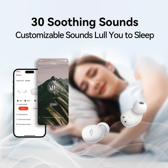Alt view image 4 of 6 - Noise Cancelling Earbuds for Sleep, Mini Sleep Headphones Comfortable Noise Blocking Sleep Earbuds for Side Sleepers, Built-in White Noise, 5 Auto-Off Timers,for Night