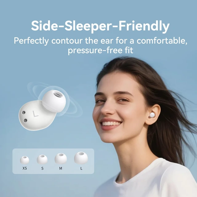 Alt view image 5 of 6 - Noise Cancelling Earbuds for Sleep, Mini Sleep Headphones Comfortable Noise Blocking Sleep Earbuds for Side Sleepers, Built-in White Noise, 5 Auto-Off Timers,for Night