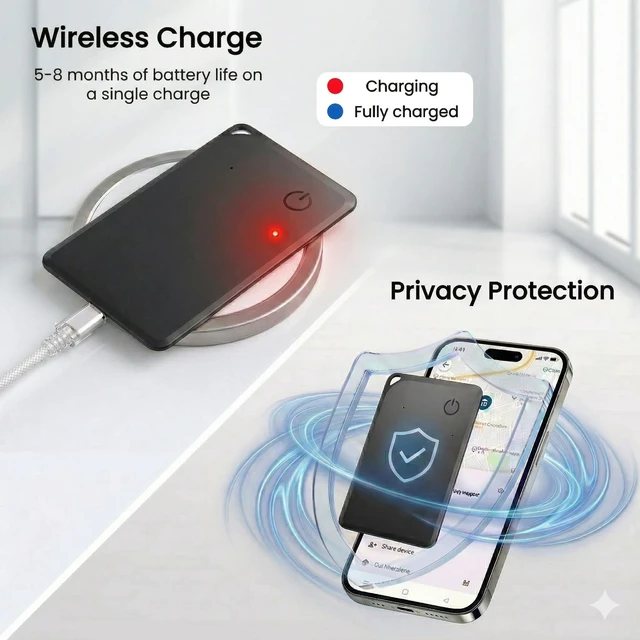 Alt view image 5 of 6 - MFi Certified Wallet Tracker Card Compatible with Apple Find My Air Tag iOS Slim Bluetooth Tracker Card For Wallets Passports Luggage With Rechargeable Battery Waterproof No Subscription Item Locator