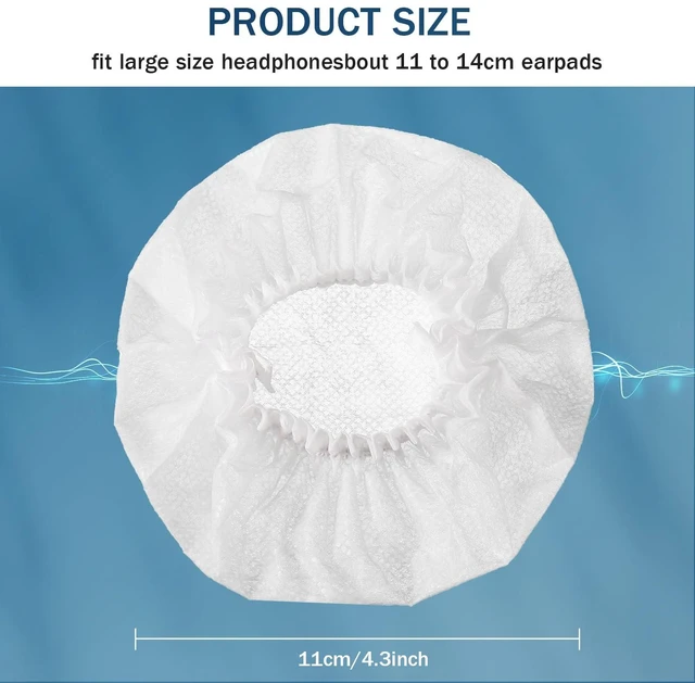 Alt view image 3 of 6 - 800 Pieces Headphone Covers Disposable Ear Covers for Headphones Earpads Headset Earcup Earphone Cover Sweatproof Sanitary (Large 11 cm)