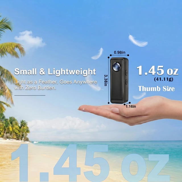 Alt view image 4 of 7 - 4K Action Camera with 64GB Memory Card, Wearable Body Worn Cam with Audio and Video Recording, Portable Vlogging, Hands-Free POV Recording, Helmet Cam for Cycling, Motorcycle