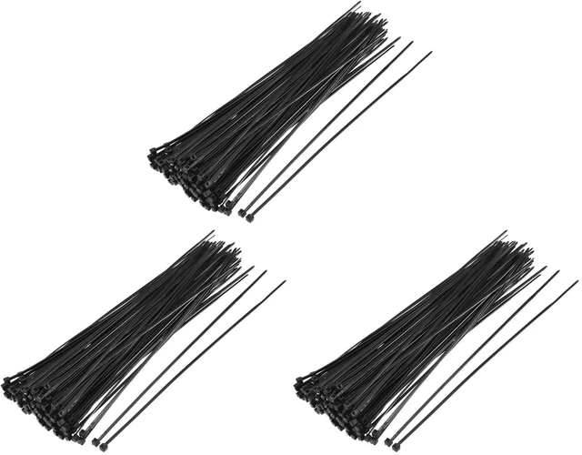 Main image of 200pcs Cable Zip Ties 6 Inch x 0.08 Inch Self-Locking Nylon Tie Wraps Black (Pack of 3)