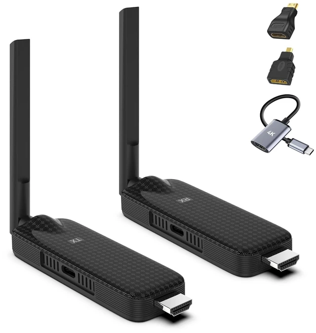 Main image of Wireless HDMI Receiver and Transmitter USB-C Extender Kit,Plug & Play 165FT Portable 2.4G/5G Wirelessly Simultaneous Expansion for Multiple Screens from Laptop and Camera to TVs,Projectors