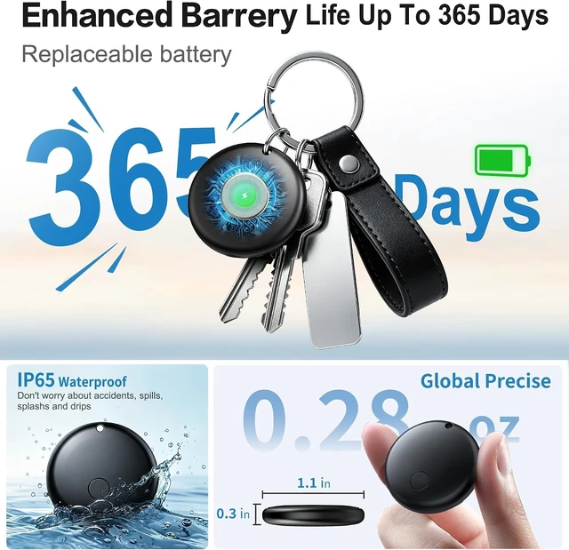 Alt view image 4 of 5 - Tracker Tag-2 Pack Item Locator for Android & iOS Bluetooth Tracker,Key Finders,Smart Tags Work with Apple Find My & Google's Find Hub