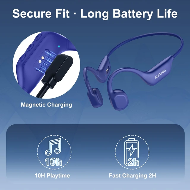 Alt view image 7 of 7 - Bone Conduction Headphones Bluetooth 6.0,Open Ear Wireless Sport Headphones Lightweight Wireless Sports Headphones, 10H Playtime, IPX6 Sweatproof Headphones for Running, Gym, Cycling