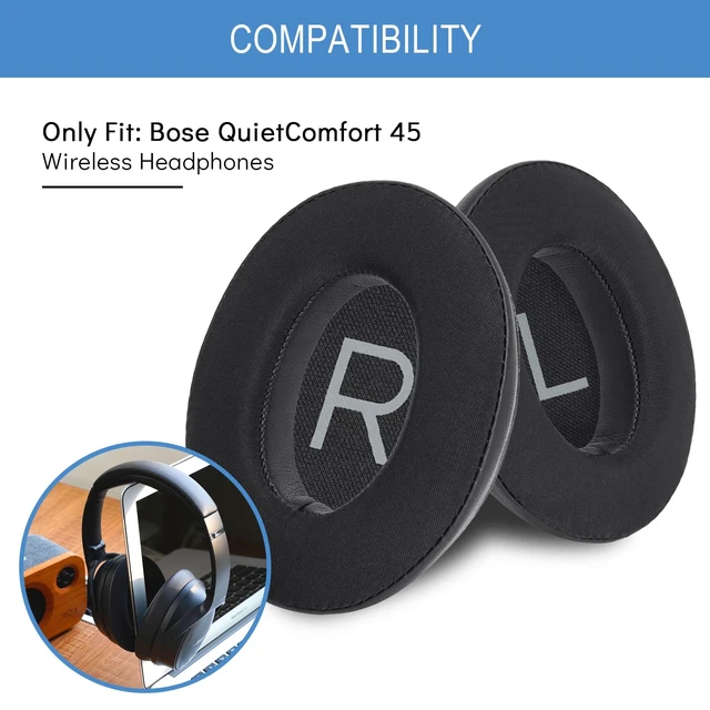 Alt view image 2 of 7 - Replacement Ear Pads for Bose QC45 & QC SE Headphones (Cooling Gel) Earpads Ear Cushions for Bose QuietComfort 45 & Quiet Comfort SE, Softer Protein Leather, Noise Isolation Memory Foam