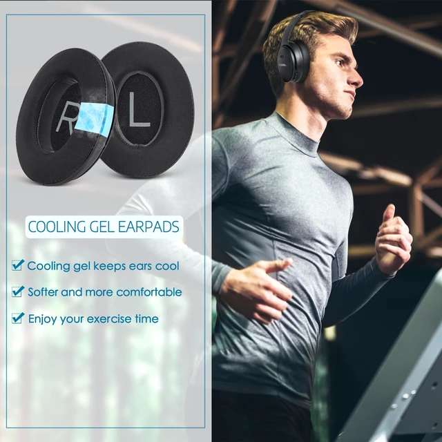 Alt view image 5 of 7 - Replacement Ear Pads for Bose QC45 & QC SE Headphones (Cooling Gel) Earpads Ear Cushions for Bose QuietComfort 45 & Quiet Comfort SE, Softer Protein Leather, Noise Isolation Memory Foam