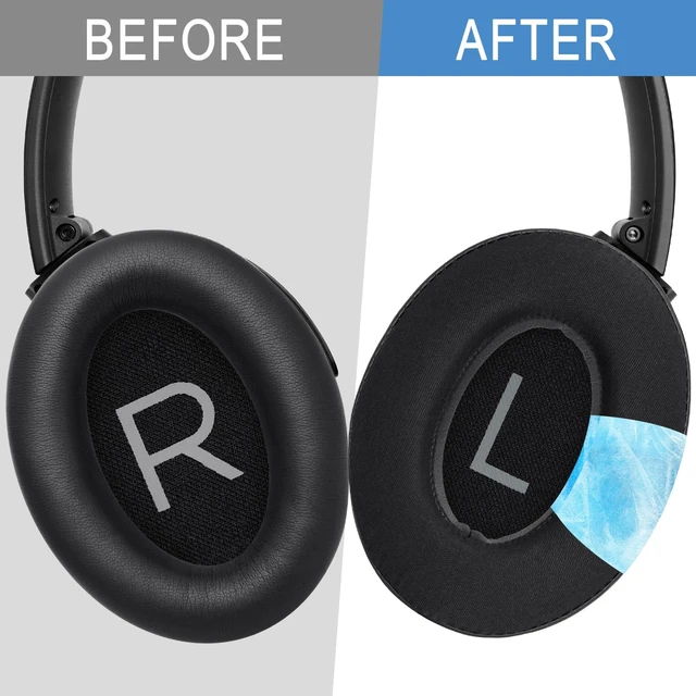 Alt view image 4 of 7 - Replacement Ear Pads for Bose QC45 & QC SE Headphones (Cooling Gel) Earpads Ear Cushions for Bose QuietComfort 45 & Quiet Comfort SE, Softer Protein Leather, Noise Isolation Memory Foam
