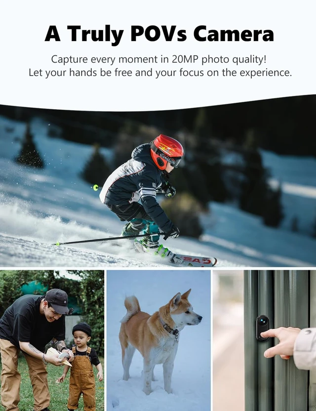 Alt view image 3 of 7 - K70 4K Mini Body Camera POV Action Camera Portable Thumb Wearable Sport Camera WiFi EIS 30M Waterproof Underwater Hands-Free Audio Recording Cam with Magnetic Mount for Vlogging Motorcycling