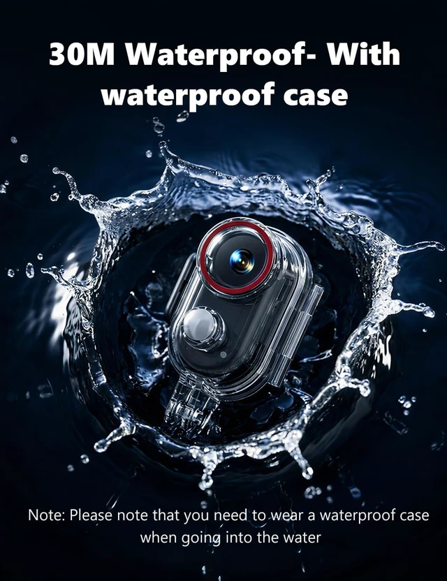 Alt view image 5 of 7 - K70 4K Mini Body Camera POV Action Camera Portable Thumb Wearable Sport Camera WiFi EIS 30M Waterproof Underwater Hands-Free Audio Recording Cam with Magnetic Mount for Vlogging Motorcycling