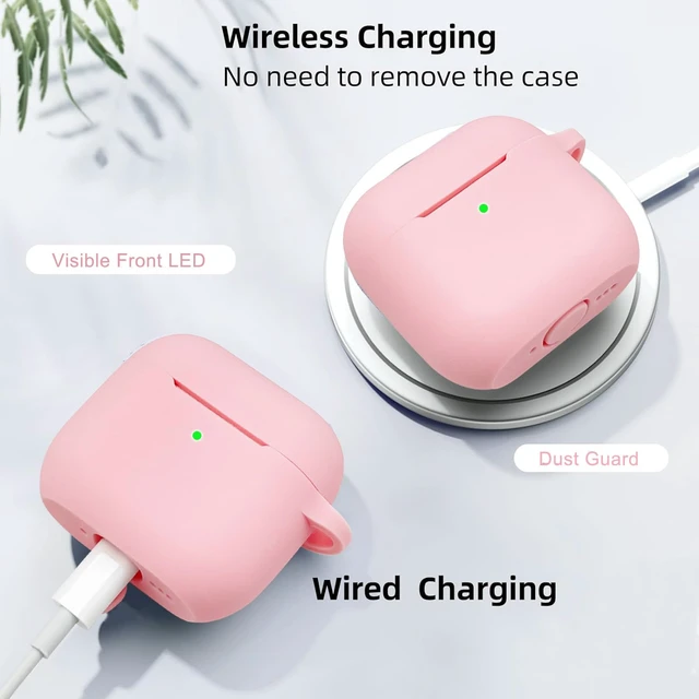 Alt view image 4 of 7 - Airpods 4 Cases Silicone Protective Case for Airpod 4 with Bling Keychain for Apple AirPods 4th Generation Wireless Earbuds with Cleaner Kit (Pink)