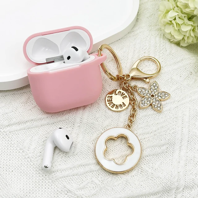 Alt view image 6 of 7 - Airpods 4 Cases Silicone Protective Case for Airpod 4 with Bling Keychain for Apple AirPods 4th Generation Wireless Earbuds with Cleaner Kit (Pink)