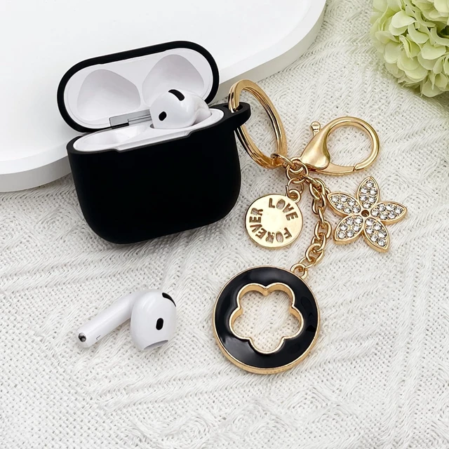 Alt view image 6 of 7 - Airpods 4 Cases Silicone Protective Case for Airpod 4 with Bling Keychain for Apple AirPods 4th Generation Wireless Earbuds with Cleaner Kit (Black)