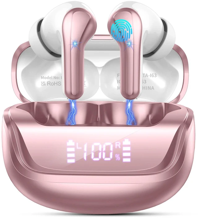 Main image of 2026 Wireless Earbuds, Bluetooth 5.4 Headphones HiFi Stereo, 50H Playtime In-Ear Headphones with ENC Noise Cancelling Mics, IP7 Waterproof Wireless Headphones, Earbuds for Android iOS, LED Display