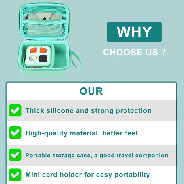 Alt view image 3 of 7 - Travel Storage Case and Thicken Silicone Cover Compatible with Yoto Mini Player - Kids Audio & Music Player and Card Holder for Yoto Card Hold Up to 10 Cards (Green)