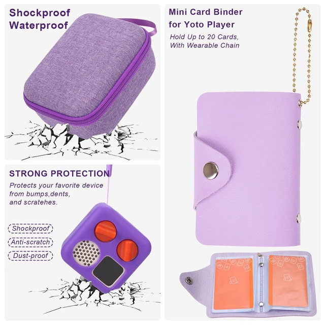Alt view image 5 of 7 - Travel Storage Case and Thicken Silicone Cover Compatible with Yoto Mini Player - Kids Audio & Music Player and Card Holder for Yoto Card Hold Up to 10 Cards (Purple)