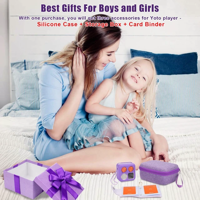 Alt view image 6 of 7 - Travel Storage Case and Thicken Silicone Cover Compatible with Yoto Mini Player - Kids Audio & Music Player and Card Holder for Yoto Card Hold Up to 10 Cards (Purple)