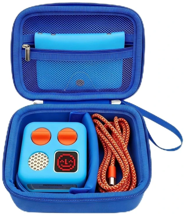 Main image of Travel Storage Case and Thicken Silicone Cover Compatible with Yoto Mini Player - Kids Audio & Music Player and Card Holder for Yoto Card Hold Up to 10 Cards (Blue)